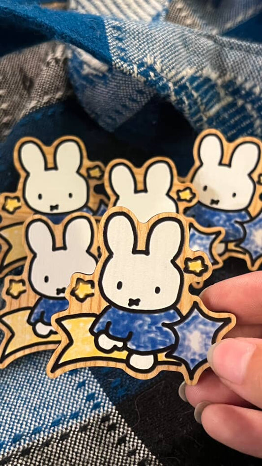 bunny riding star pin !
