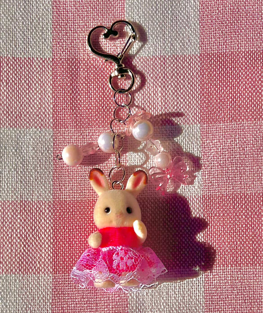 bunny calico critter keychain !