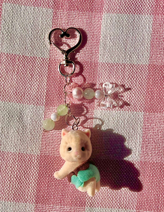 mint alpaca calico critter keychain !