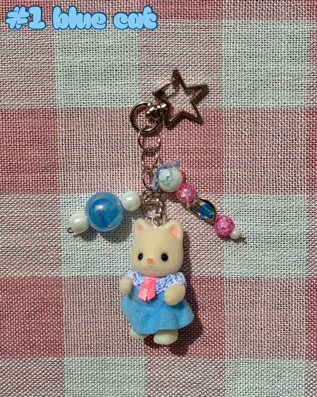 Silly cat and mouse calico keychains !!